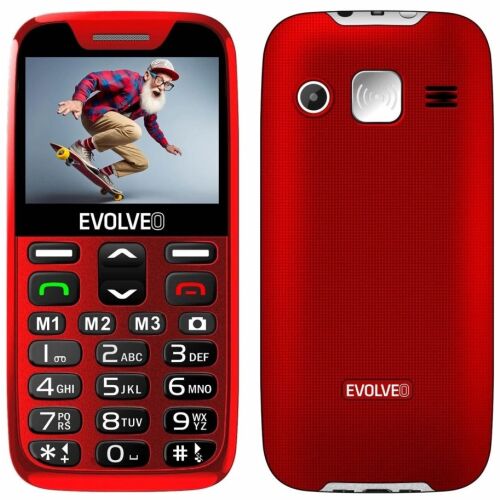 Evolveo EasyPhone XR red mobile phone for seniors, easy to use cell phone with large buttons and SOS button