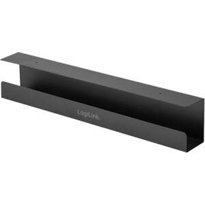 LogiLink KAB0070 black under desk cable organizer tray, providing a simple solution for cable management. - Computers and Accessory