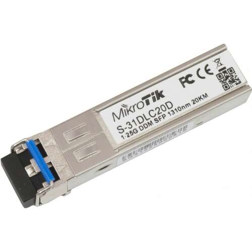 Sieťový transceiverový modul Mikrotik S-31DLC20D 1.25G DDM SFP 1310nm 20KM
