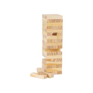 Jenga fa játék, natúr színben, blokkok tornya, klasszikus játék, családi szórakozás - Jenga