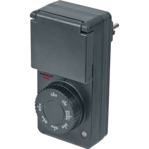Brennenstuhl Outdoor Timer Switch with Light Sensor, angled view - Electrical Installation