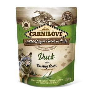 Carnilove Wild-Origin Pieces in Paté Ente mit Timothy Grass für erwachsene Hunde, 300g Getreide- und Kartoffelfrei - Nasses Hundefutter