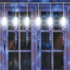 Icicle lights, 50 LED, cold white, 7.3m long, outdoor and indoor use - Christmas