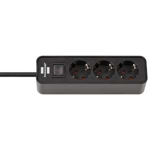 Brennenstuhl 1153230000 3-outlet power strip with switch, black, 1.5m cable - Brennenstuhl Power Strip