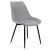 0488 Szürke bársony étkezőszék fekete lábakkal, ferde nézet