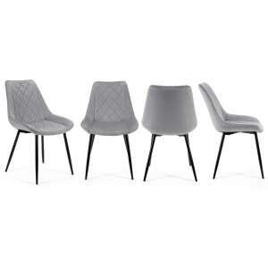 Set de scaune de sufragerie 4pcs P84_49 #grey-black 38450155 Mobilier de bucătărie