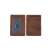 ZEEVOS brown leather RFID blocking minimalist wallet for men and women, showing front and back side