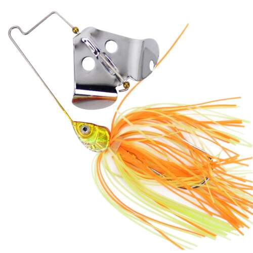 Naluca de pescuit FishEdge Spinnerbait, 10 cm, 15 grame, portocaliu și galben