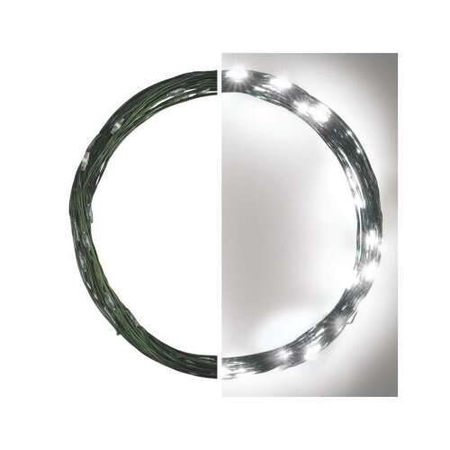 4 meter LED Christmas fairy lights, cool white, green wire, indoor and outdoor use, timer