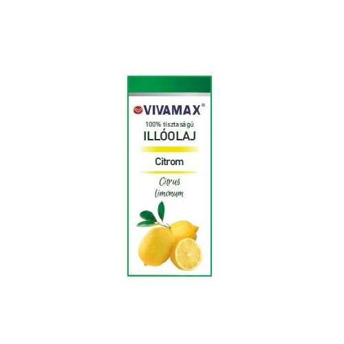Vivamax 10 ml Citrom illóolaj, 100% tisztaságú, természetes, diffúzorokhoz, aromaterápiához 