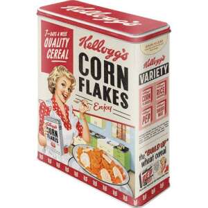 Kellogg's Corn Flakes Cereal Storage Tin, Vintage Design, Metal Container - Kitchen Storage Container