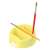 KOH-I-NOOR paintbrush holder, yellow, with handle and brush slots