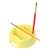 KOH-I-NOOR paintbrush holder, yellow, with handle and brush slots