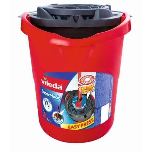 Vileda SuperMocio mop bucket with wringer, red, 10L