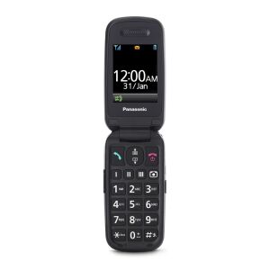 Nyitott Panasonic KX-TU446EXB Senior Mobiltelefon nagy gombokkal, fekete - Panasonic