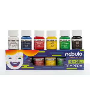 NEBULO 6 különböző színű 25 ml tégelyes tempera készlet