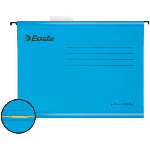 Esselte Classic A4 hanging file folder, blue, recycled cardboard, with metal fastener
