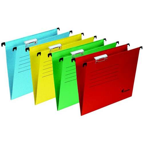 Zestaw 5 wiszących teczek VICTORIA OFFICE A4 w różnych kolorach, w tym niebieski, żółty, zielony i czerwony