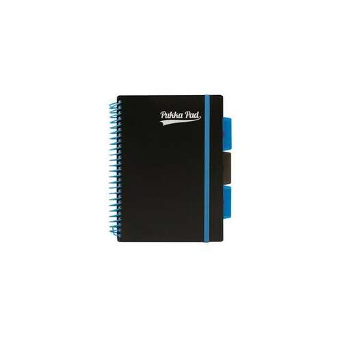 Pukka Pad A5 spirálfüzet, fekete, kék díszítéssel