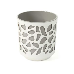 Lamela 762 virágcserép/kaspó kerek DUET  25 cm vegyes színben, belső cseréppel, krém/drapp / k-kremowy + w-taupe