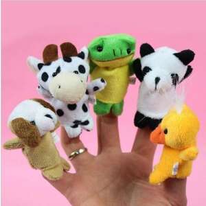 Set of 5 finger puppets with different animal designs, perfect for imaginative play and storytelling - Puppet Toy