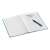 LEITZ Wow A5 grid notebook, blue cover, open, with pen