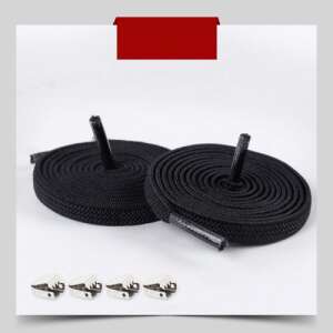 Čierne šnúrky na topánky bez viazania s rýchloupínacím systémom - Móda&obliekanie