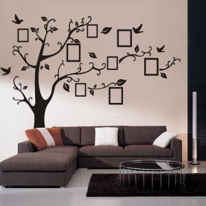 Fotókeretes Fa Falmatrica wall sticker featuring a tree design with photo frames, ideal for home decoration - Wall Panel & Wall Sticker