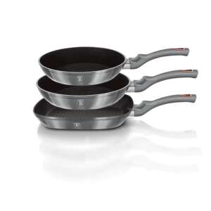 Berlinger Haus Moonlight Metallic 3 piece frying pan set, grey, non-stick, induction - Cookware & bakeware