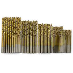 50 piece drill bit set, titanium coated high speed steel, 1mm, 1.5mm, 2mm, 2.5mm, 3mm - Drill bit
