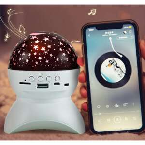 Zenélő, LED Csillagfényes éjjeli lámpa, USB csatlakozóval, fehér