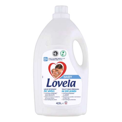 Detergent lichid Lovela Baby hipoalergenic pentru rufe albe, 4,5L, 50 spălări