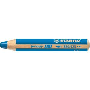STABILO "Woody 3 in 1" vastag kerek kék színes ceruza 58242133 