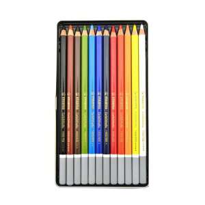 STABILO CarbOthello bojice za bojanje, kreda pastel, 12 boja, metalna kutija - Drvena bojica