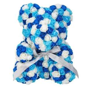 Rózsa maci díszdobozban 40 cm - mix (kék-fehér) 38707546 Ajándék ötletek Valentin-napra
