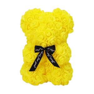 Rózsa maci, örök virág maci díszdobozban 25 cm - sárga 38707556 Ajándék ötletek Valentin-napra