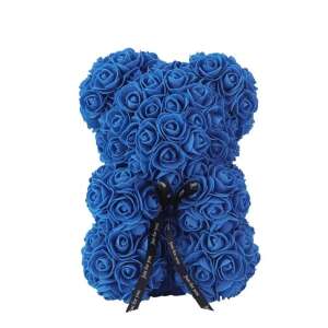 Rózsa maci, örök virág maci díszdobozban 25 cm - sötét kék 38707557 Ajándék ötletek Valentin-napra