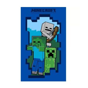 Prosop Minecraft Beware 30x50 cm cu Zombie, Creeper și Schelet - Prosop
