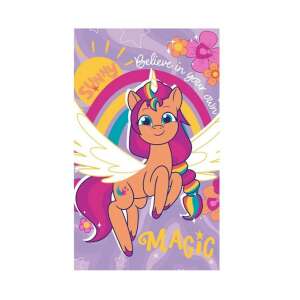 Prosop My Little Pony Sunny, 30x50 cm, cu un design colorat cu unicorn cu aripi și o coamă cu curcubeu - Carbotex