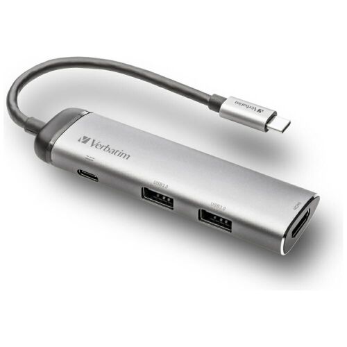 Verbatim dokkoló USB-C - USB-C/ 2xUSB-A 3.0/HDMI - szürke 179991052 - USB elosztó