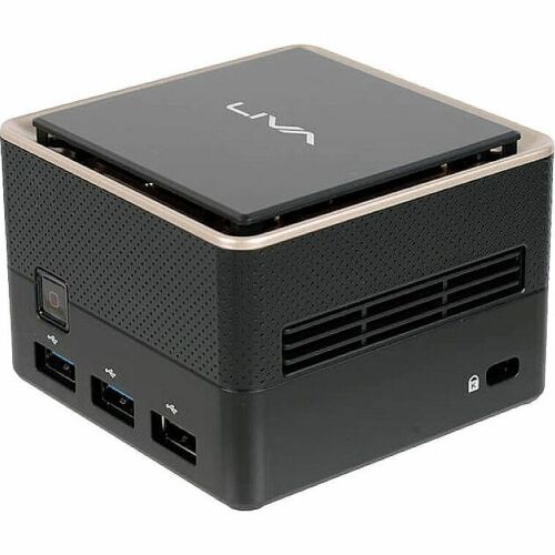 ECS LIVA Q3 Plus AMD Ryzen Embedded V1000 V1605B 8 GB DDR4-SDRAM 128 GB eMMC Mini PC Fekete