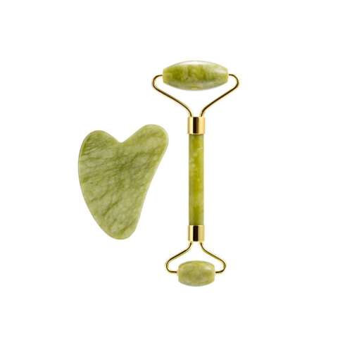 Jád henger és Gua Sha készlet az arc és a test masszírozásához