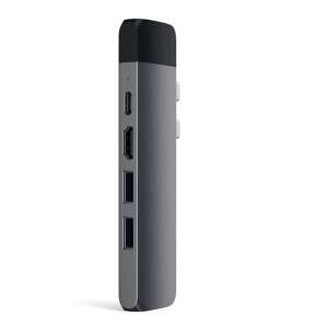Satechi ST-TCPHEM Thunderbolt 3 Hub, szürke, oldalnézet - Satechi