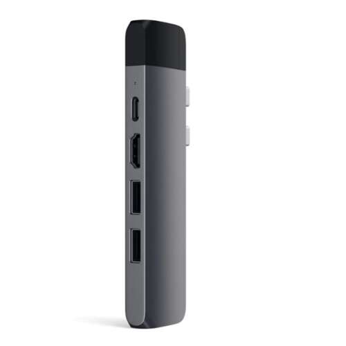 Satechi ST-TCPHEM Thunderbolt 3 Hub, szürke, oldalnézet