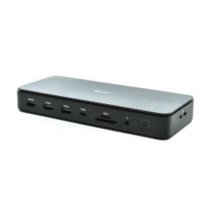i-tec TB4DUALDPDOCKPDPRO Stacja dokująca Thunderbolt 4, czarna, widok z boku - I-Tec
