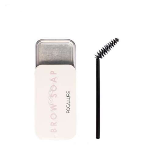Focallure Brow Soap, clear eyebrow shaping soap, 10g, with spoolie brush