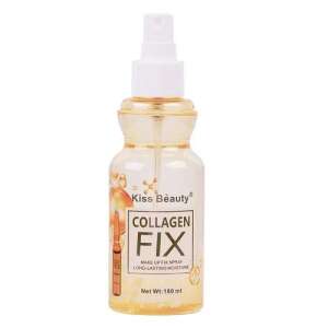 Kiss Beauty Collagen Fix Sprej na fixáciu make-upu, 180 ml, dlhotrvajúce zvlhčenie, kontrola mazu, prírodné zložky, antioxidant - Fixátor make-upu
