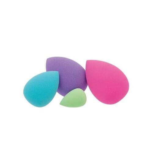 Technic makeup sponge set, 4 sponges in different colors, for blending foundation, concealer, and other makeup products