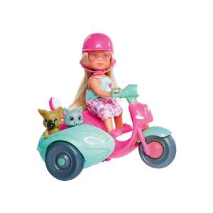Evi Love Puppe fährt einen Roller mit Beiwagen und zwei Haustieren - Simba Toys Baba