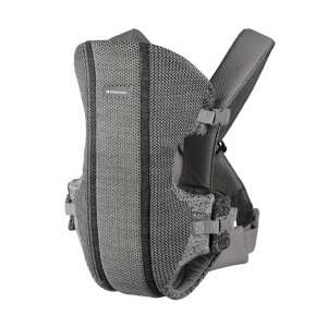 Kikkaboo Gwen Fly knit baby carrier, grey, front view - Kikkaboo